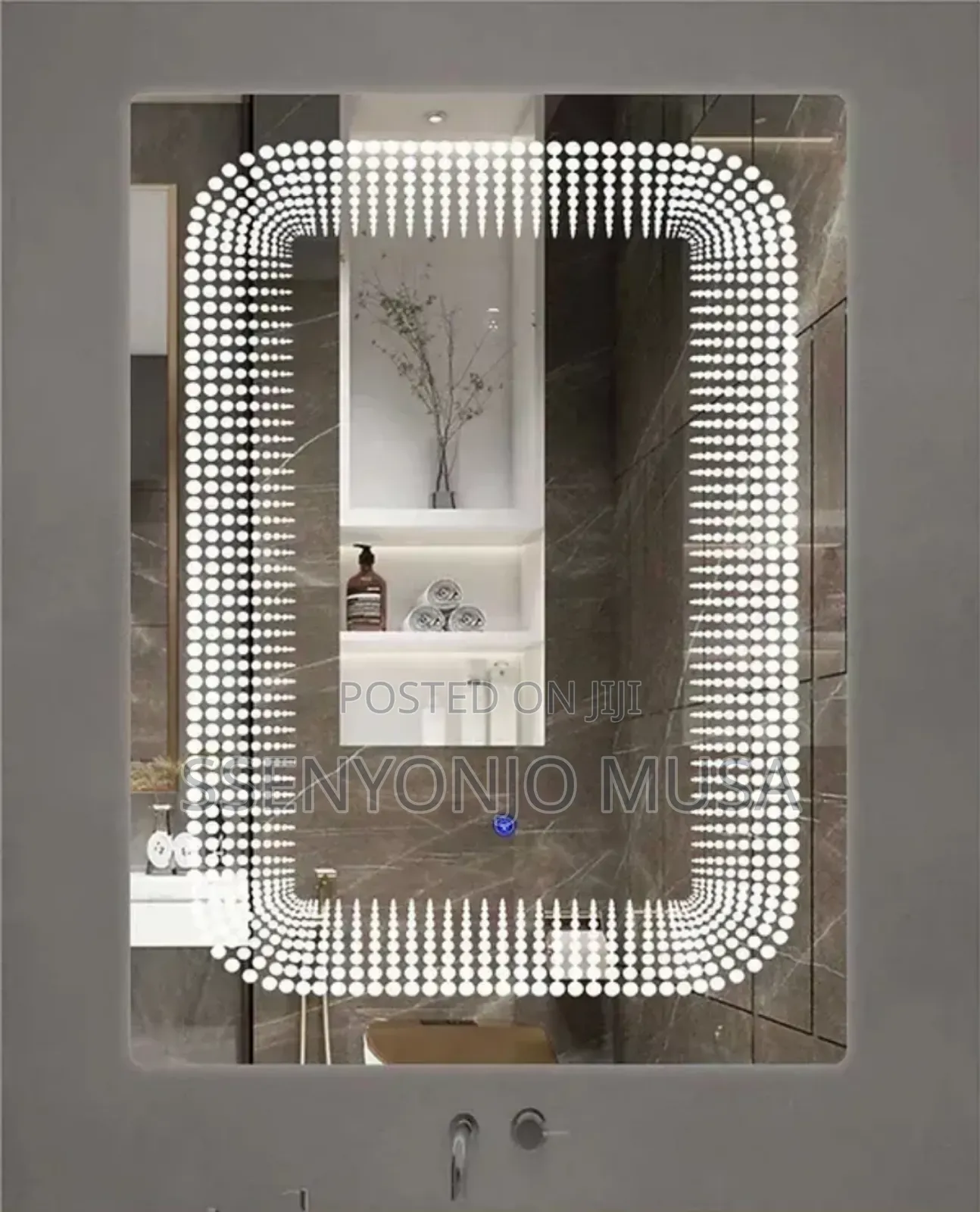 Crystal White Rectangle Led Mirror-wall Mounted-touch Sensor