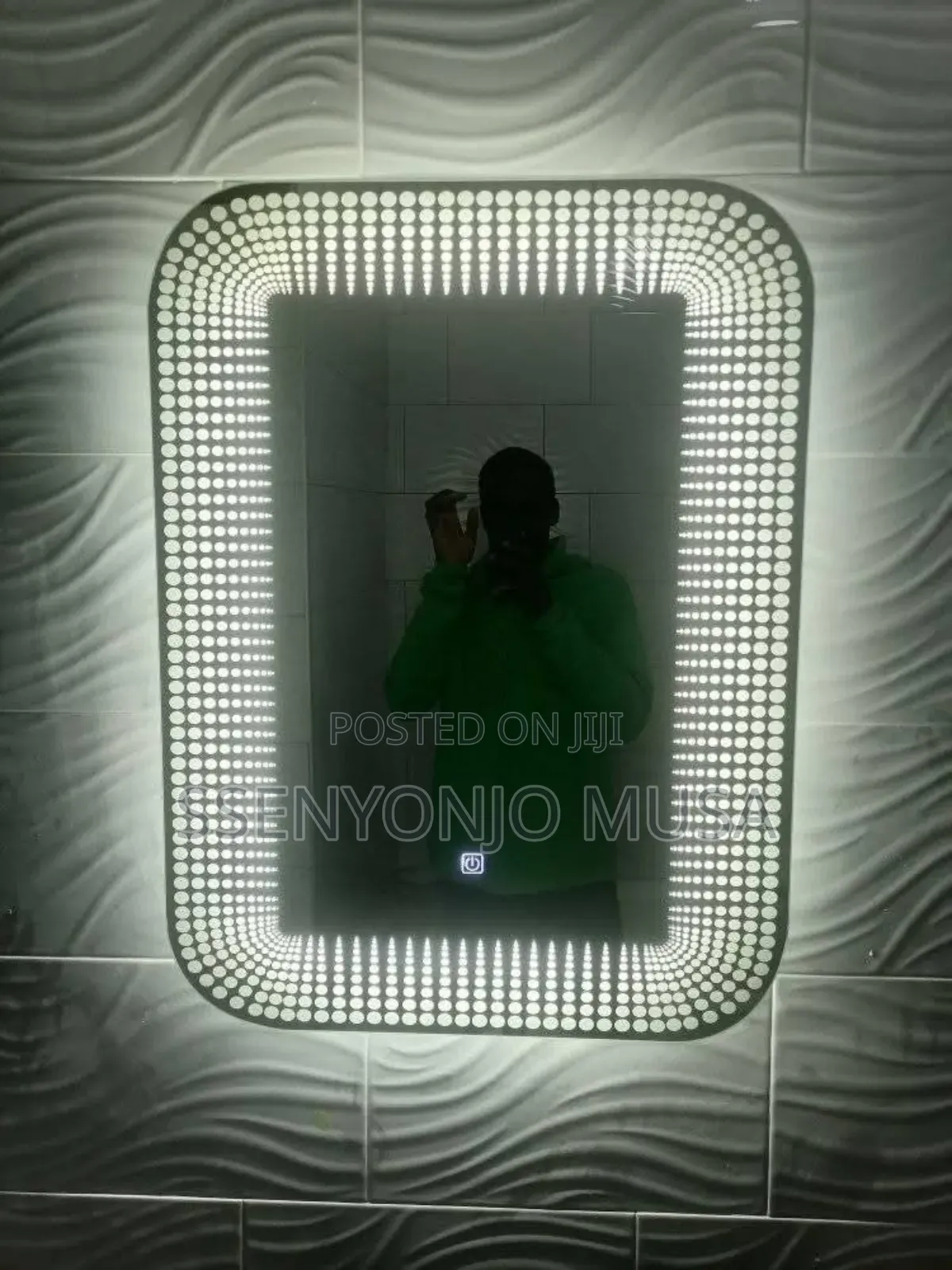 Crystal White Rectangle Led Mirror-wall Mounted-touch Sensor