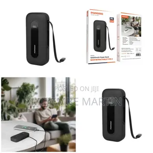 10000mah Power Bank 58cm Retractable Cable Type-C Input