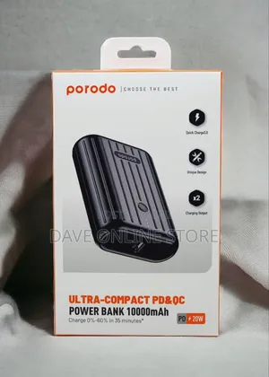 Porodo Power Bank 10000mah Qc 3.0 - Black | Pd-Pbfch001-Bk