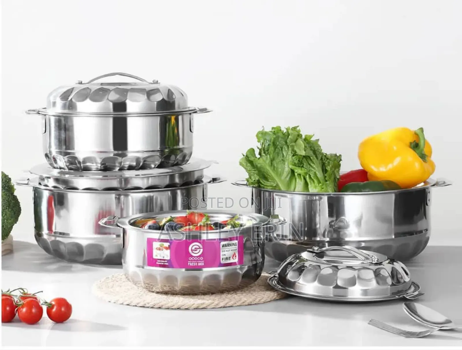 4pcs Stainless Steel Food Warming Dishes Lunch Boxes