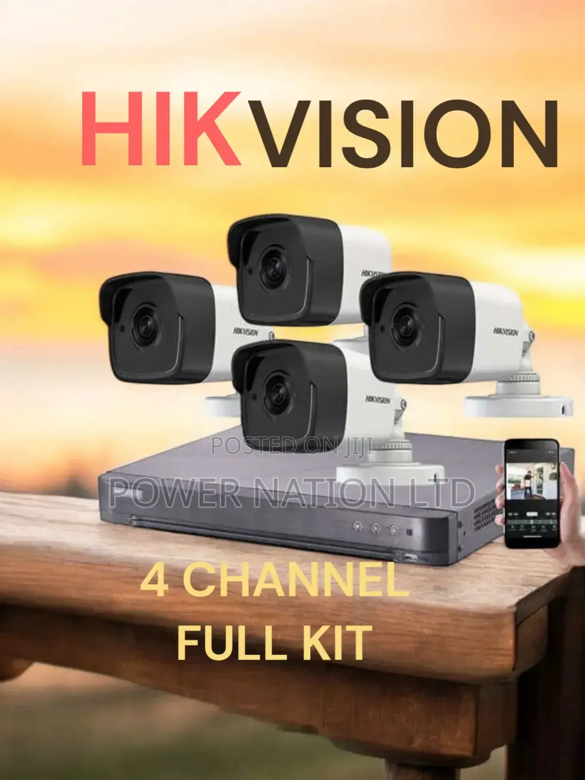 Night Vision 4 Channel CCTV Camera Full Set Boom Booster