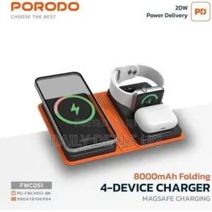 Porodo 8000mah Folding 4-Device Charger 10w Wireless Output