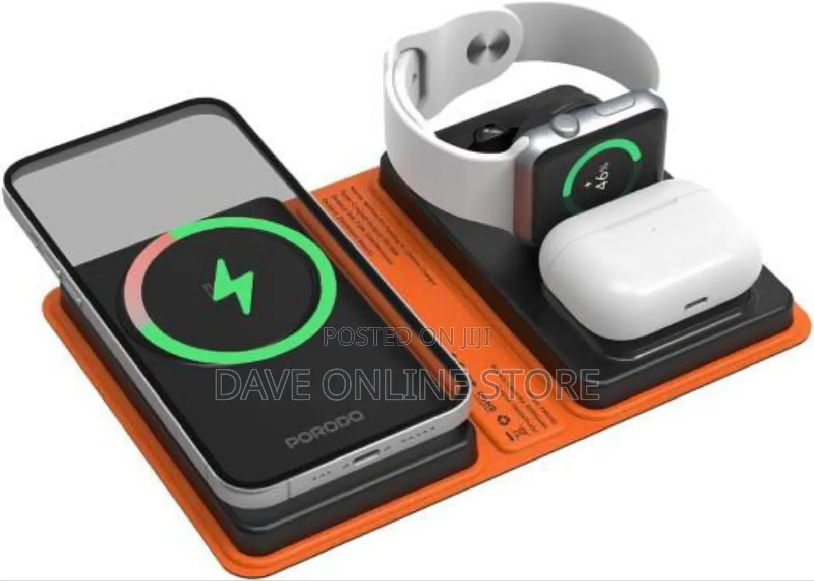 Porodo Folding 4-Device Wireless Charger, Mah Battery