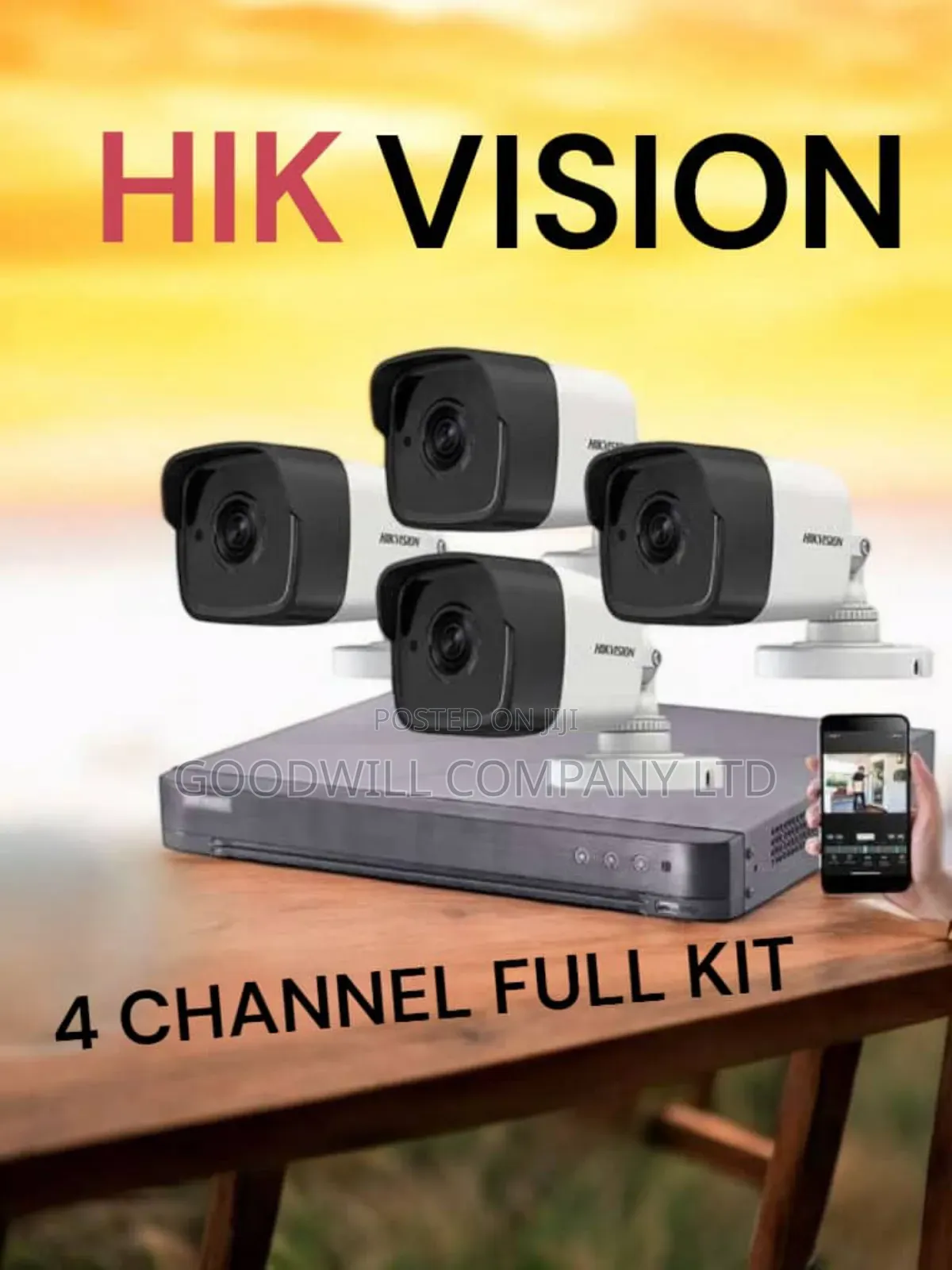 Hik Vision 4 Channel CCTV Camera Full Kit Boom Booster