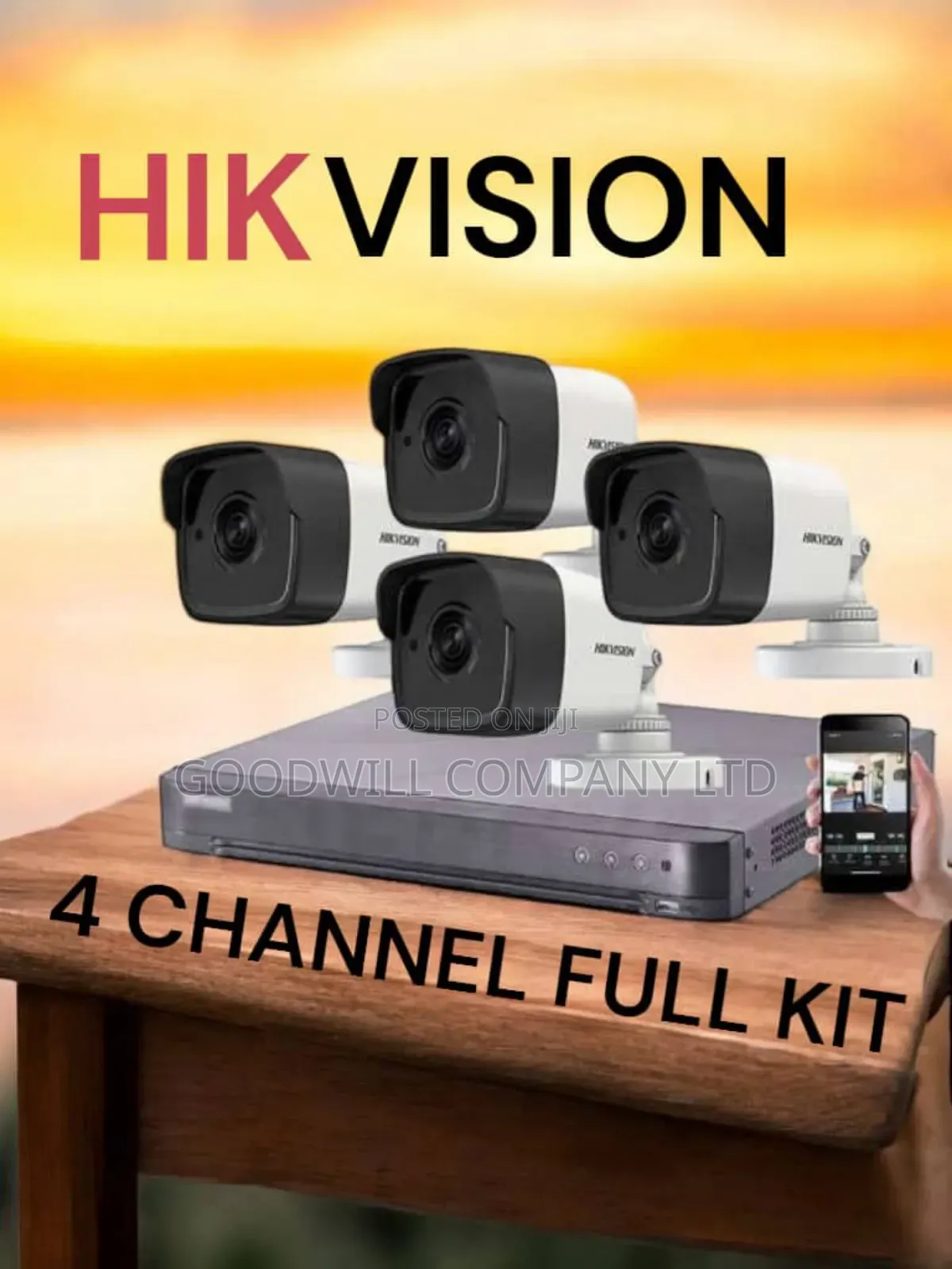 Surveillance 4 Channel CCTV Camera Set Boom Booster
