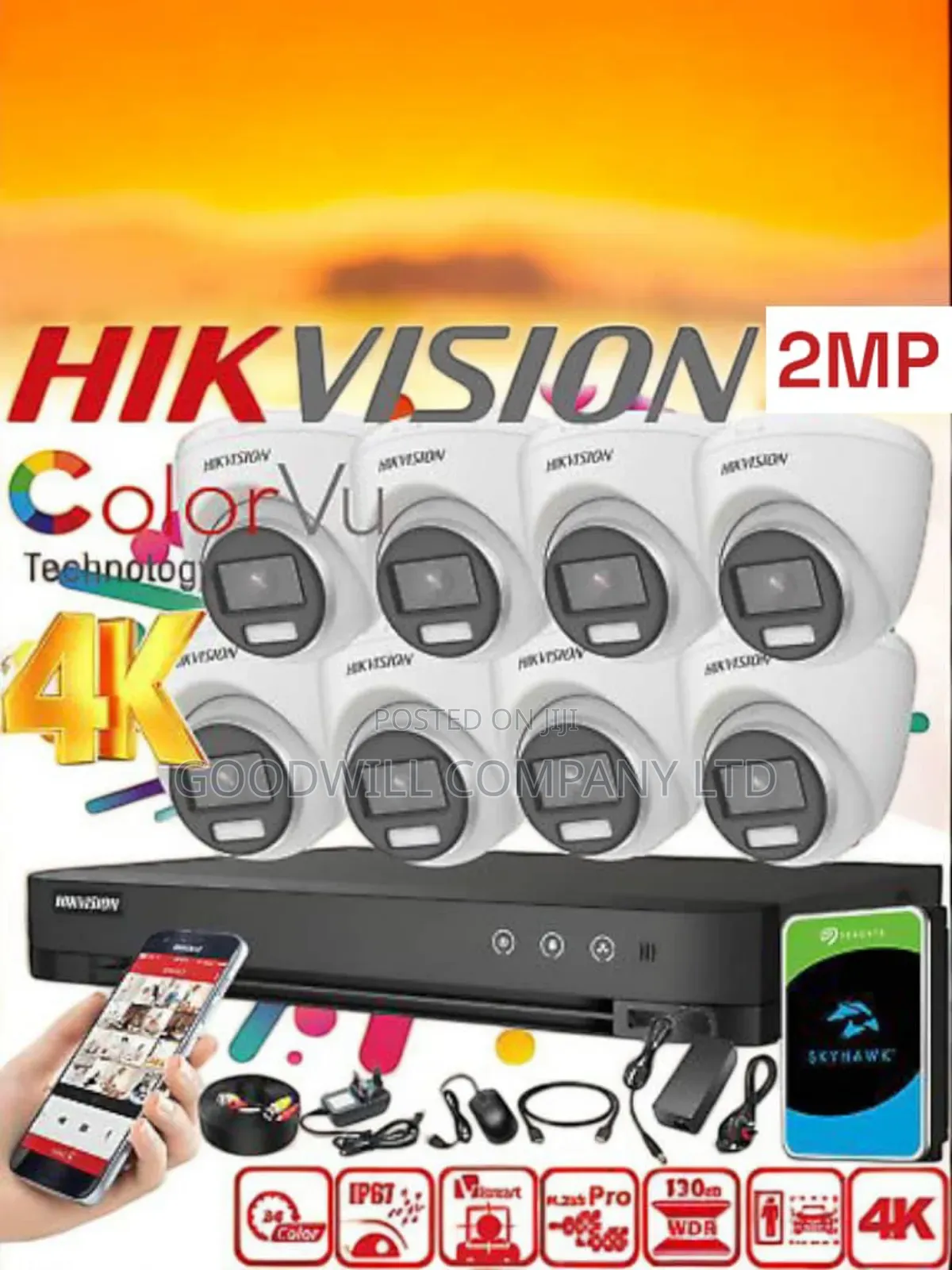 8 Channel CCTV Camera Full Kit Boom Booster