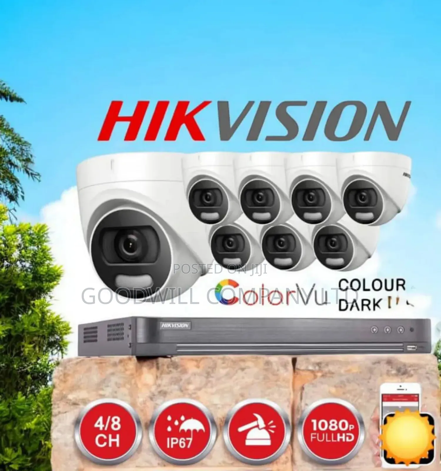 Night Vision 8 Channel CCTV Camera Full Kit Boom Booster