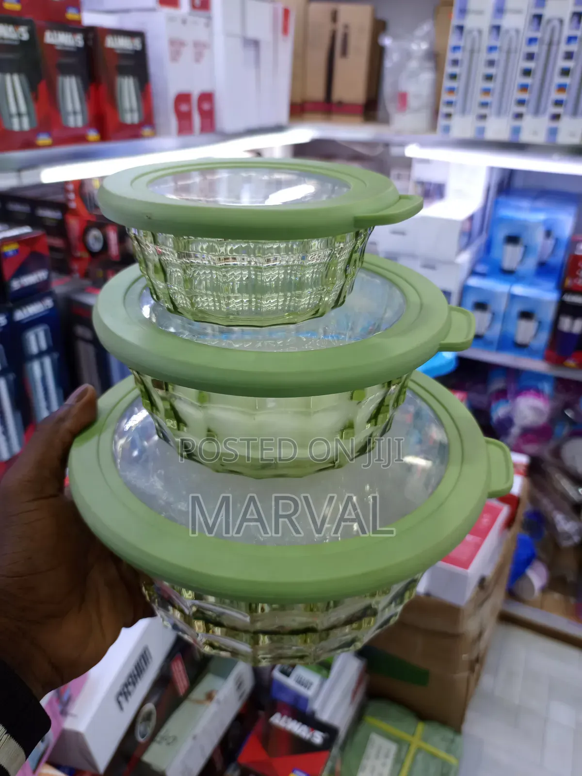 3 Pieces of Round Acrylic Containers for Food Storage