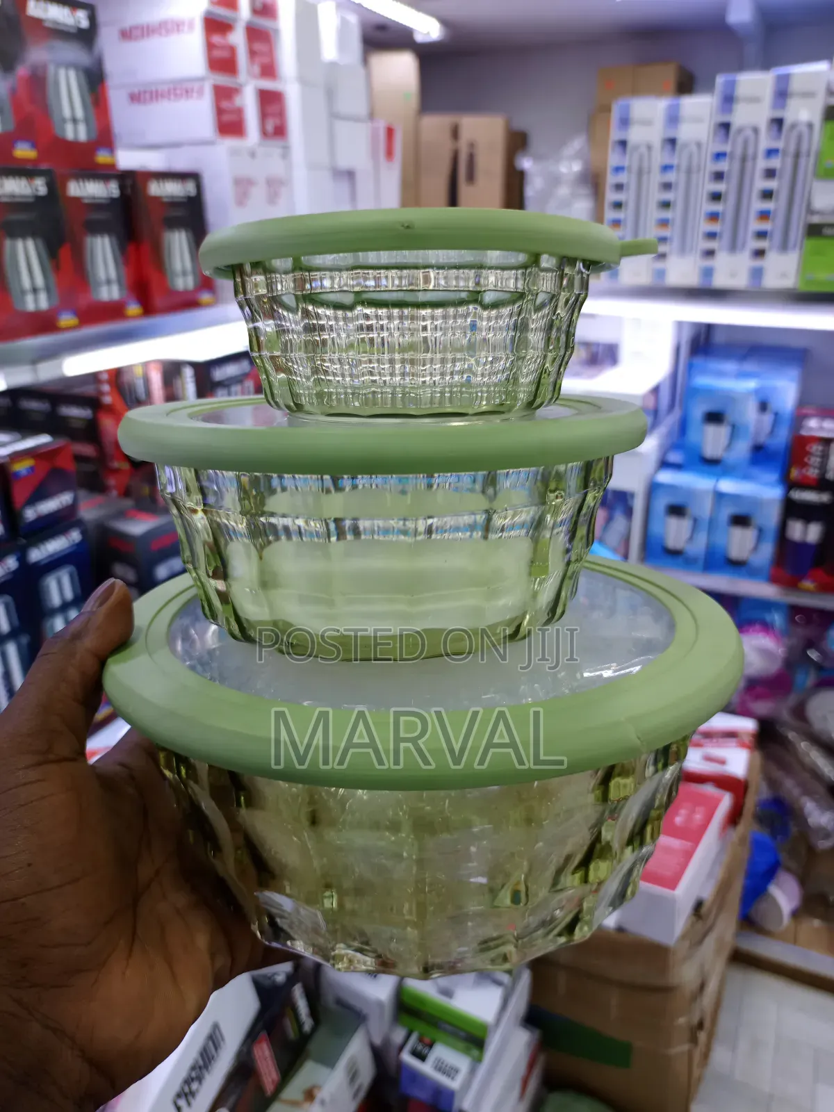 3 Pieces of Round Acrylic Containers for Food Storage