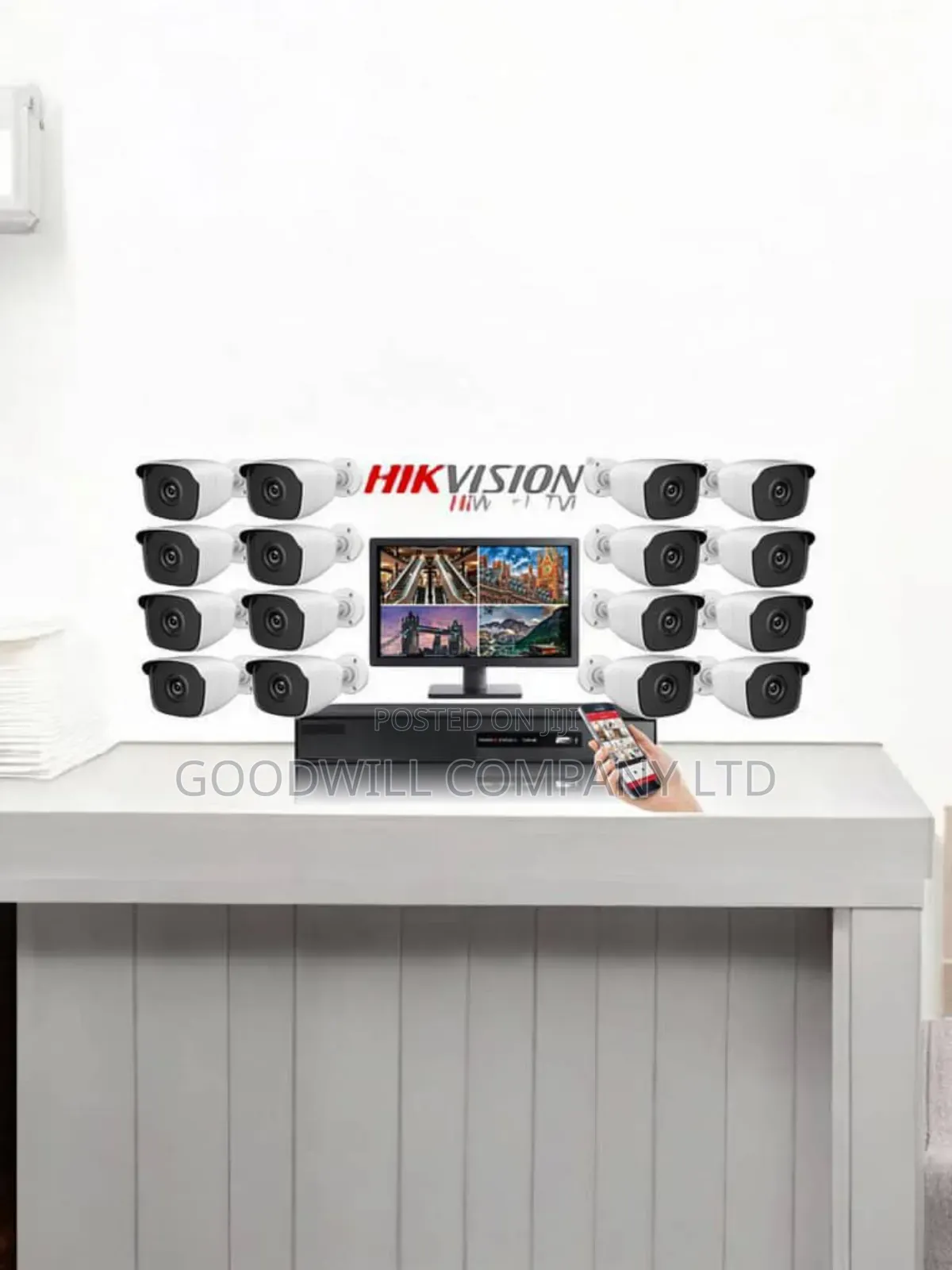 Turbo Hik Vision 16 Channel CCTV Camera Set Boom Booster