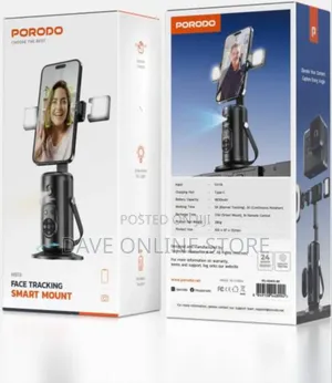 Porodo Face Tracking Smart Mount, 1800mah Battery Capacity,