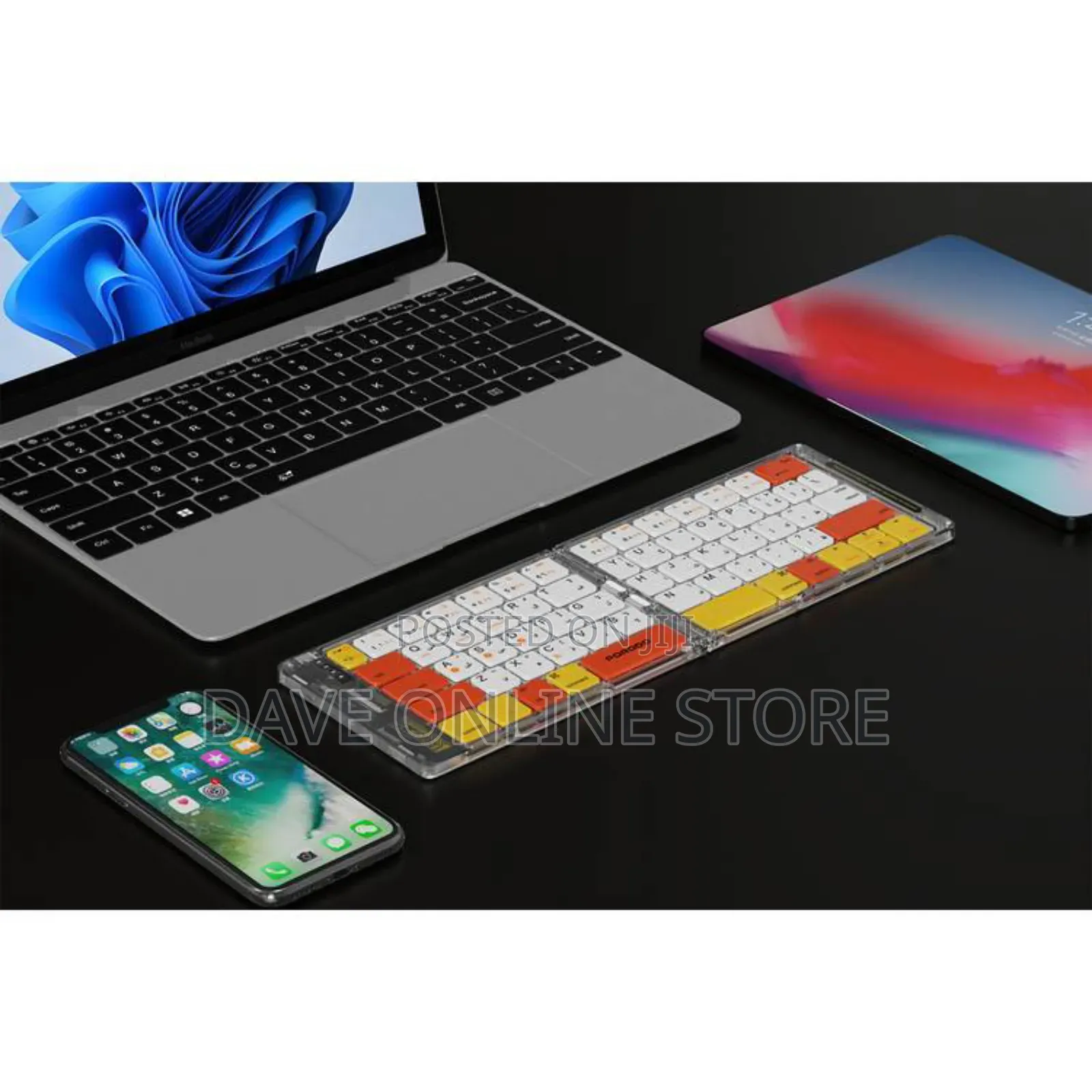 Porodo Crystal Shell Wireless Keyboard White