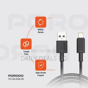 Porodo Usb-a to Lightning Durable Charging Cable