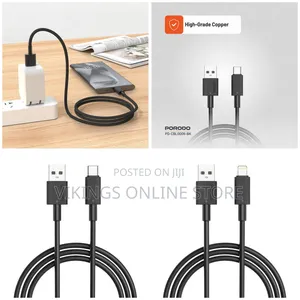 Porodo Usb a to Lightning PVC Cable 3m, 480mbps