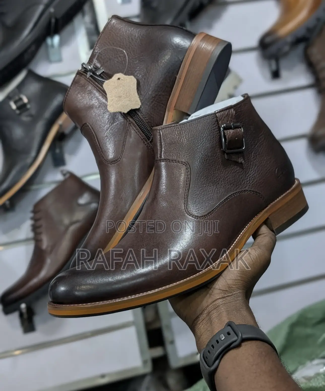 Original Coffee Brown Clarks Gentle Laceless Ankle Boots