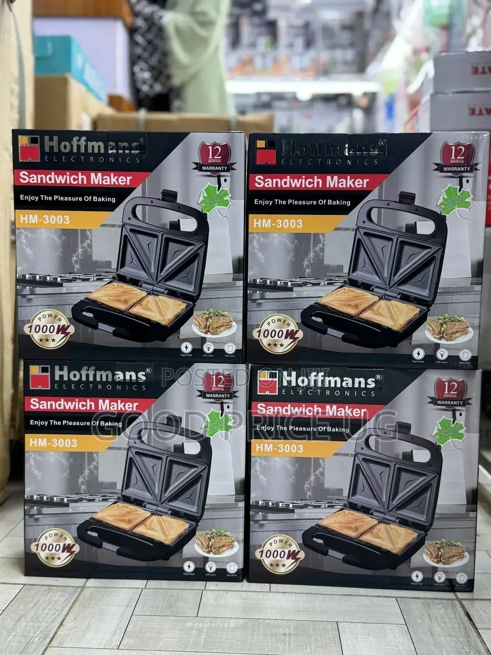 Hoffmans Sandwich Maker Hm-3003 1000w