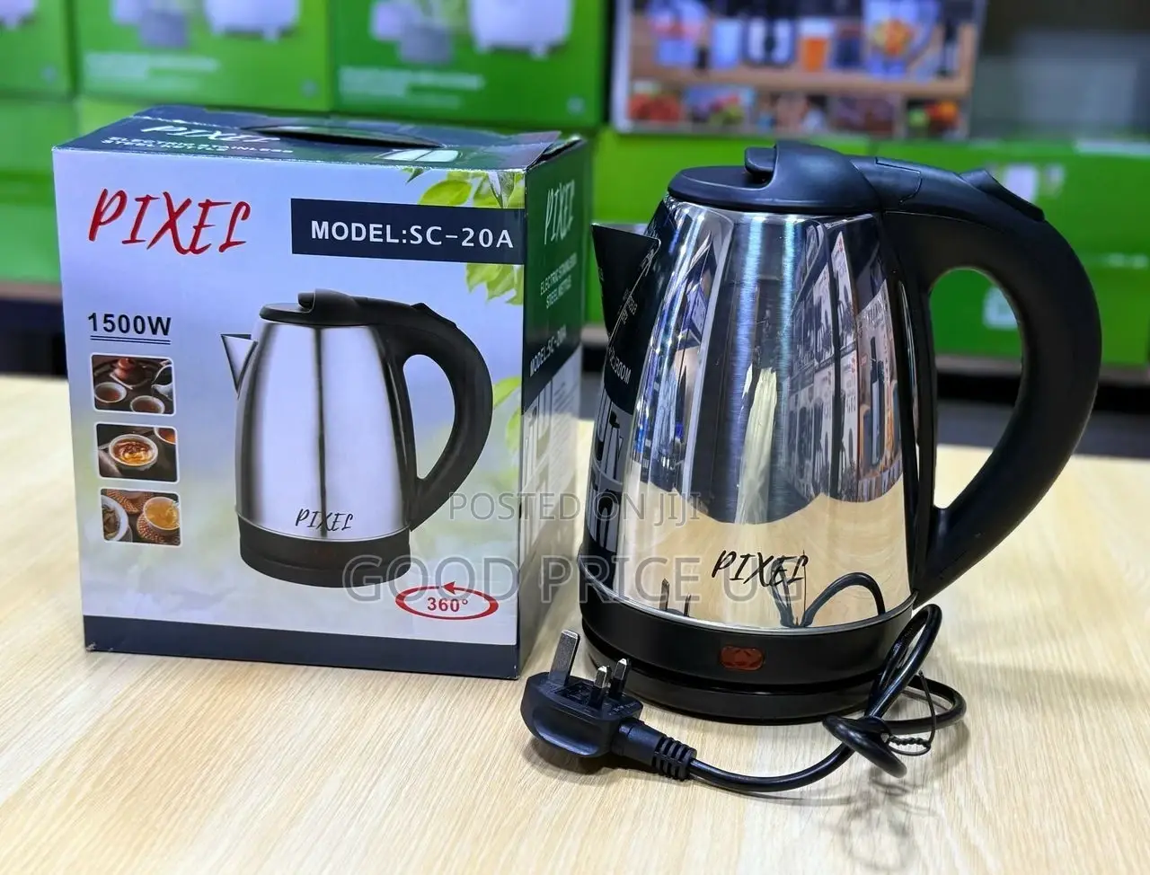 Pixel Stainless Steel Kettle 1500w Sc-20a