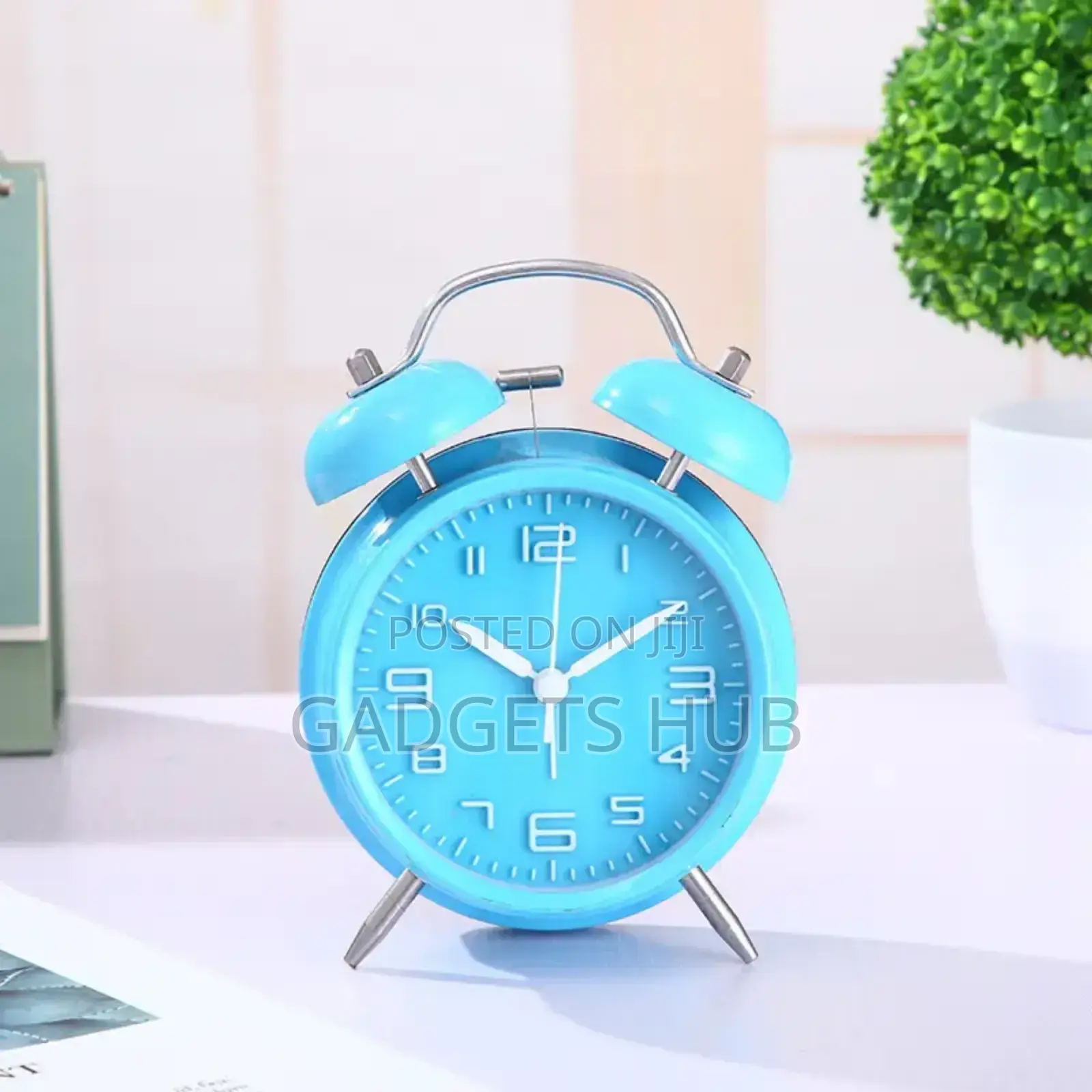 4 Inch Bell Alarm Clock Metal Analog Table