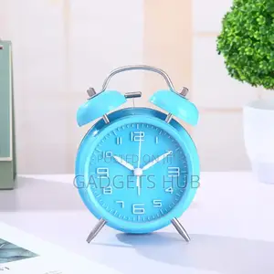 4 Inch Bell Alarm Clock Metal Analog Table