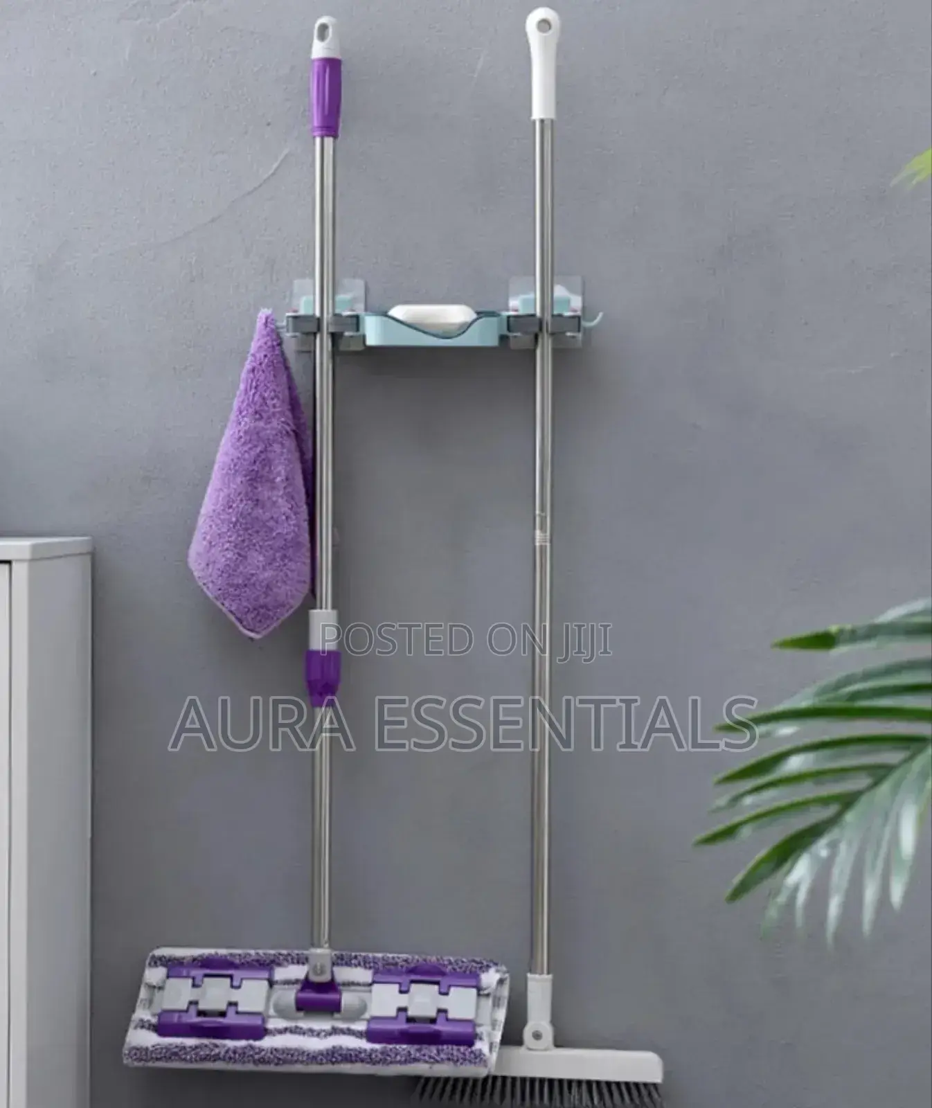 Mop Holder Brush Storage Rack Soap Dish Box