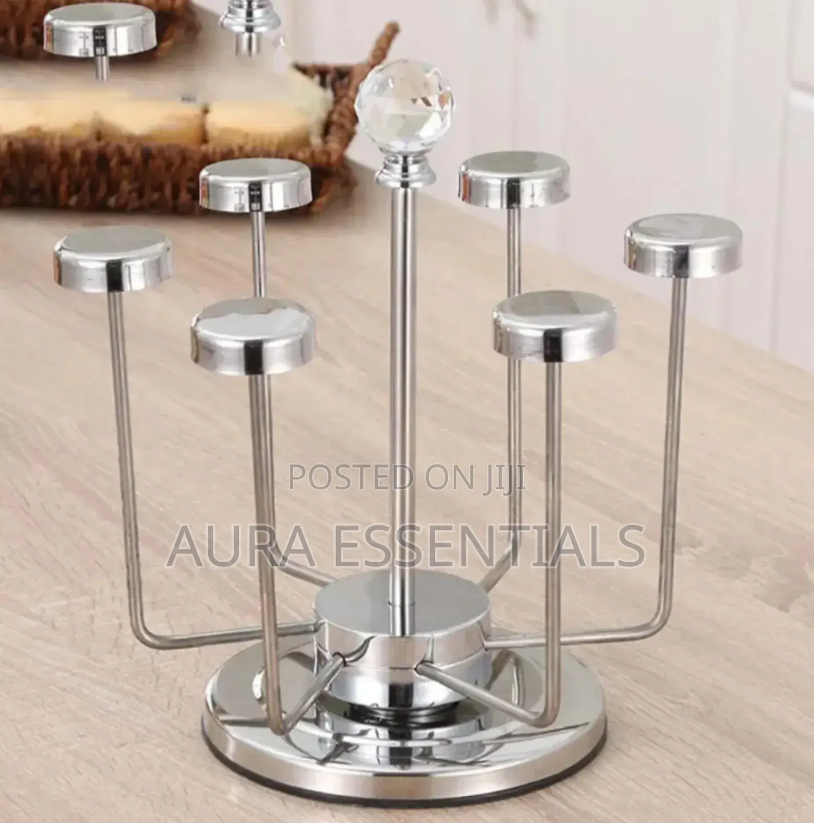 Rotating Stainless Steel 6 Glasses