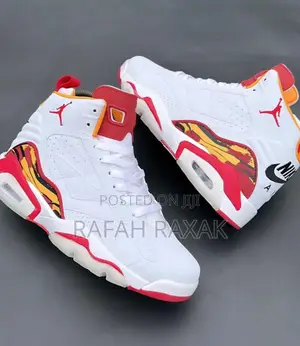 Original White/Red Air Jordan 6 Retro Jumpman MVP Sneakers