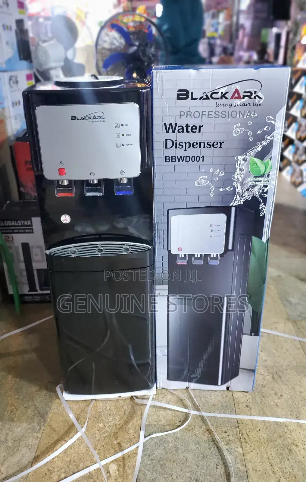 Blackark Water Dispenser With a Fridge and 3 Taps.