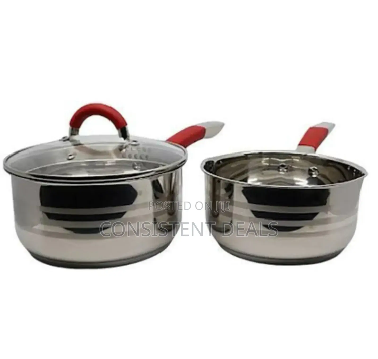 Stainless Steel 2pcs Milk Pots With Handles
