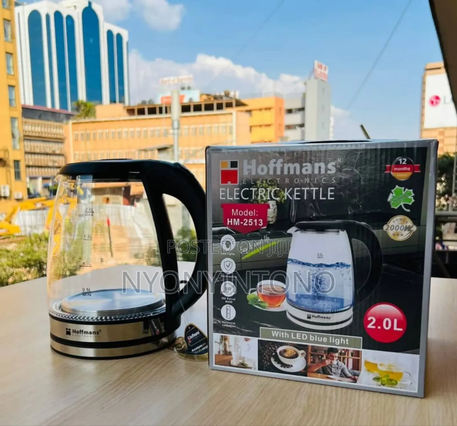Hoffmans 2litres Glass Water Kettle