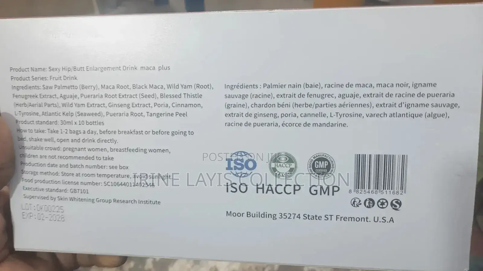 Sexy Hip/Butt Enlargeme Drink. Maca Plus