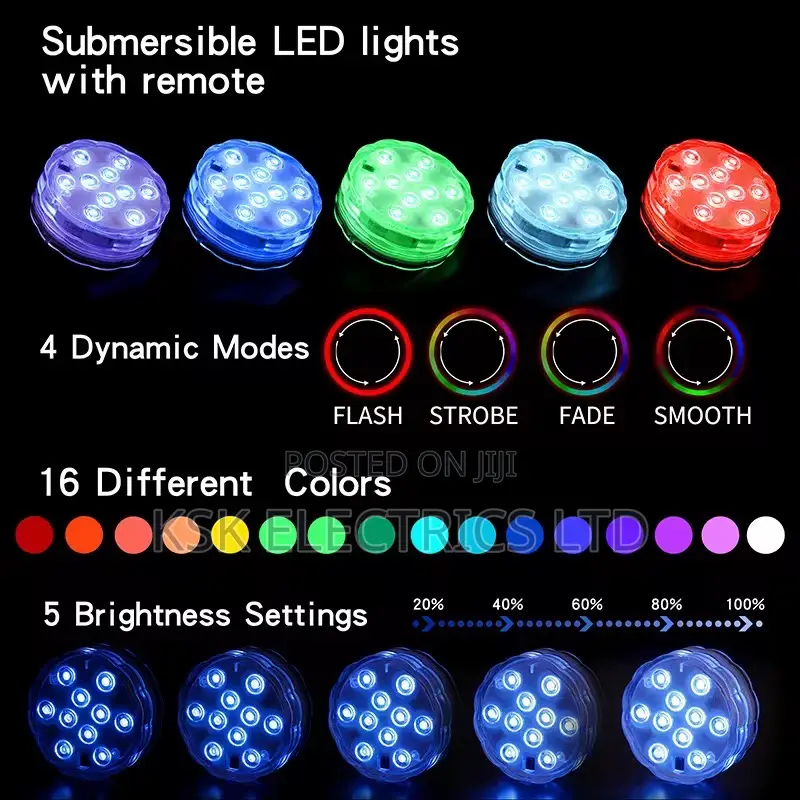 10 Leds Submersible Light Underwater Night Lamp for Pool