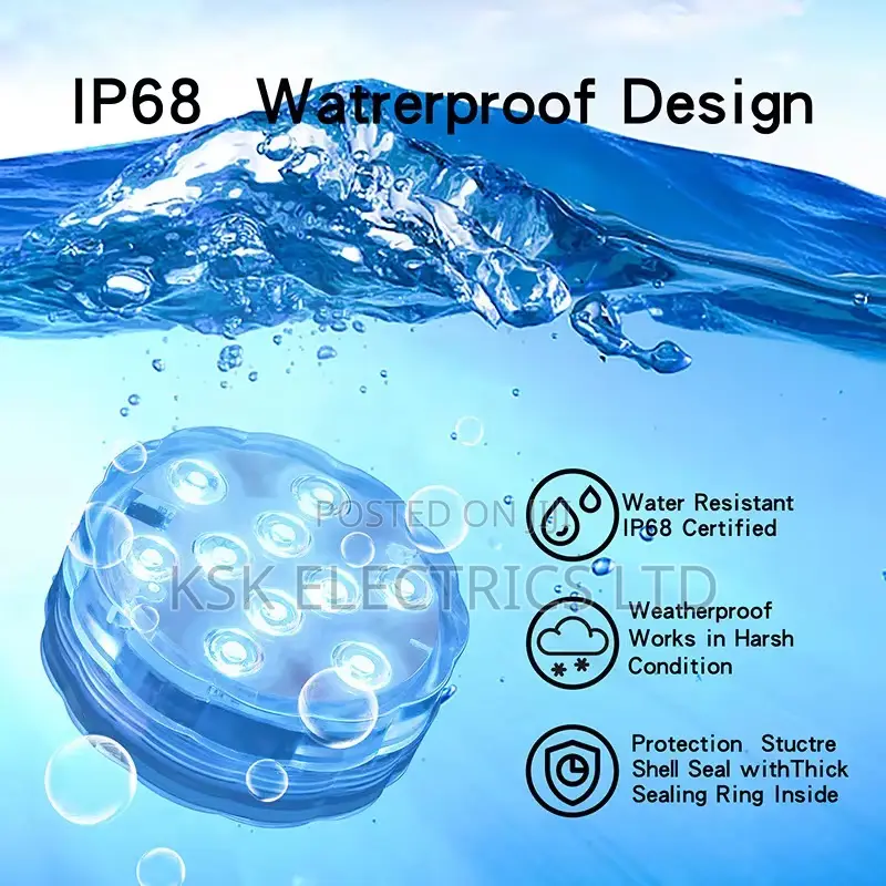 10 Leds Submersible Light Underwater Night Lamp for Pool