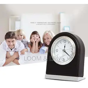 Table Desktop Mute Leather Alarm Clock