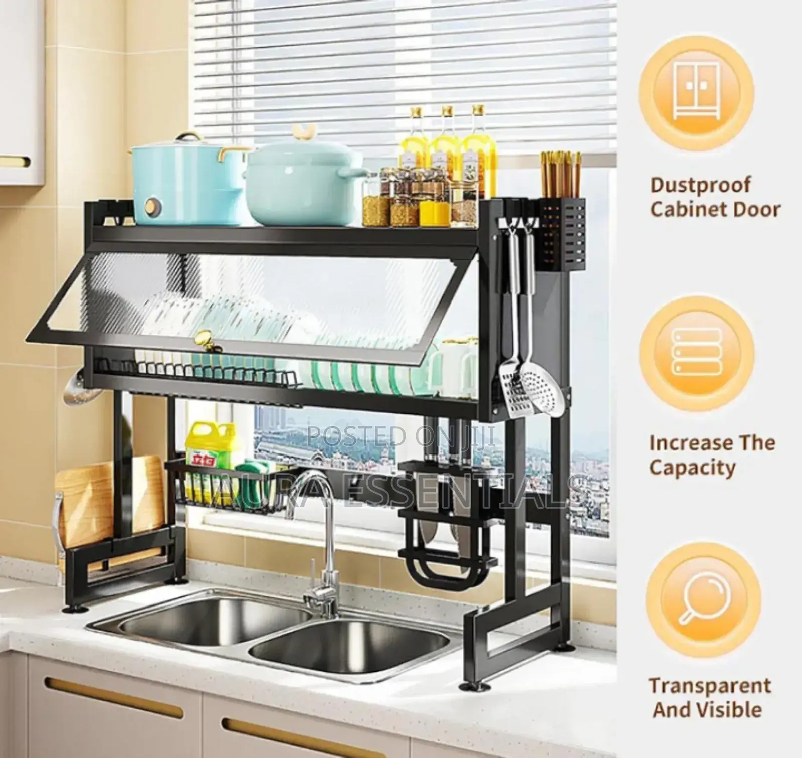 Multipurpose Over Sink Large Capacity With Cutlery Holder