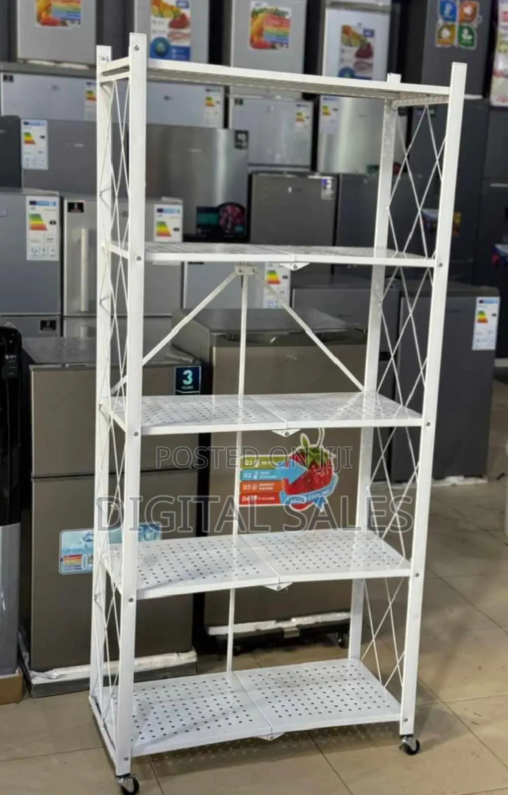 5-Tier Foldable, Rack With Microwave Oven Stand.