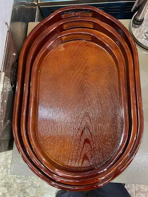 3pcs Oval-Shaped Bamboo Serving Trays