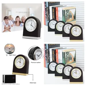 Table Desktop Mute Leather Alarm Clock-New