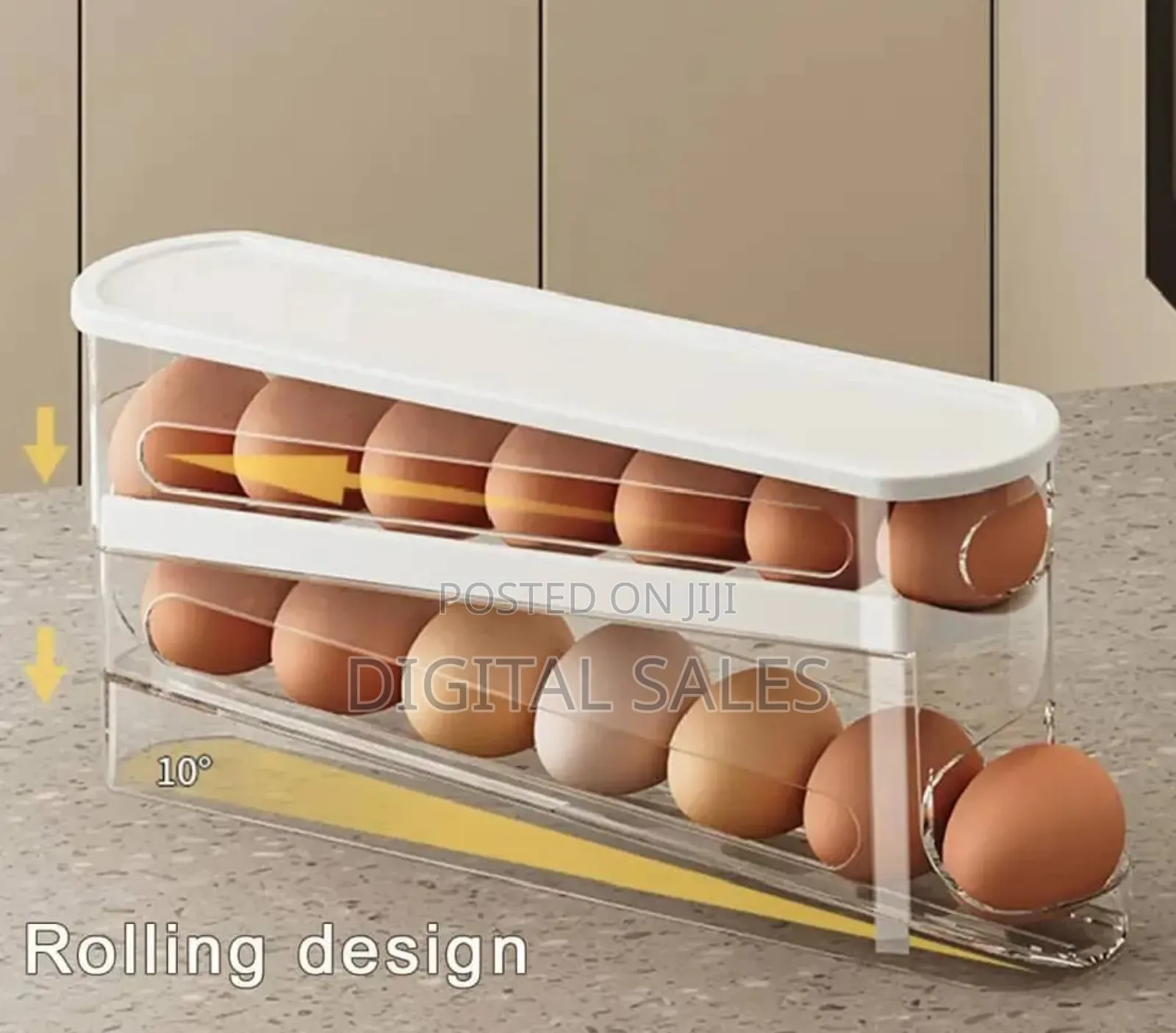 Automatic Rolling Egg Container.