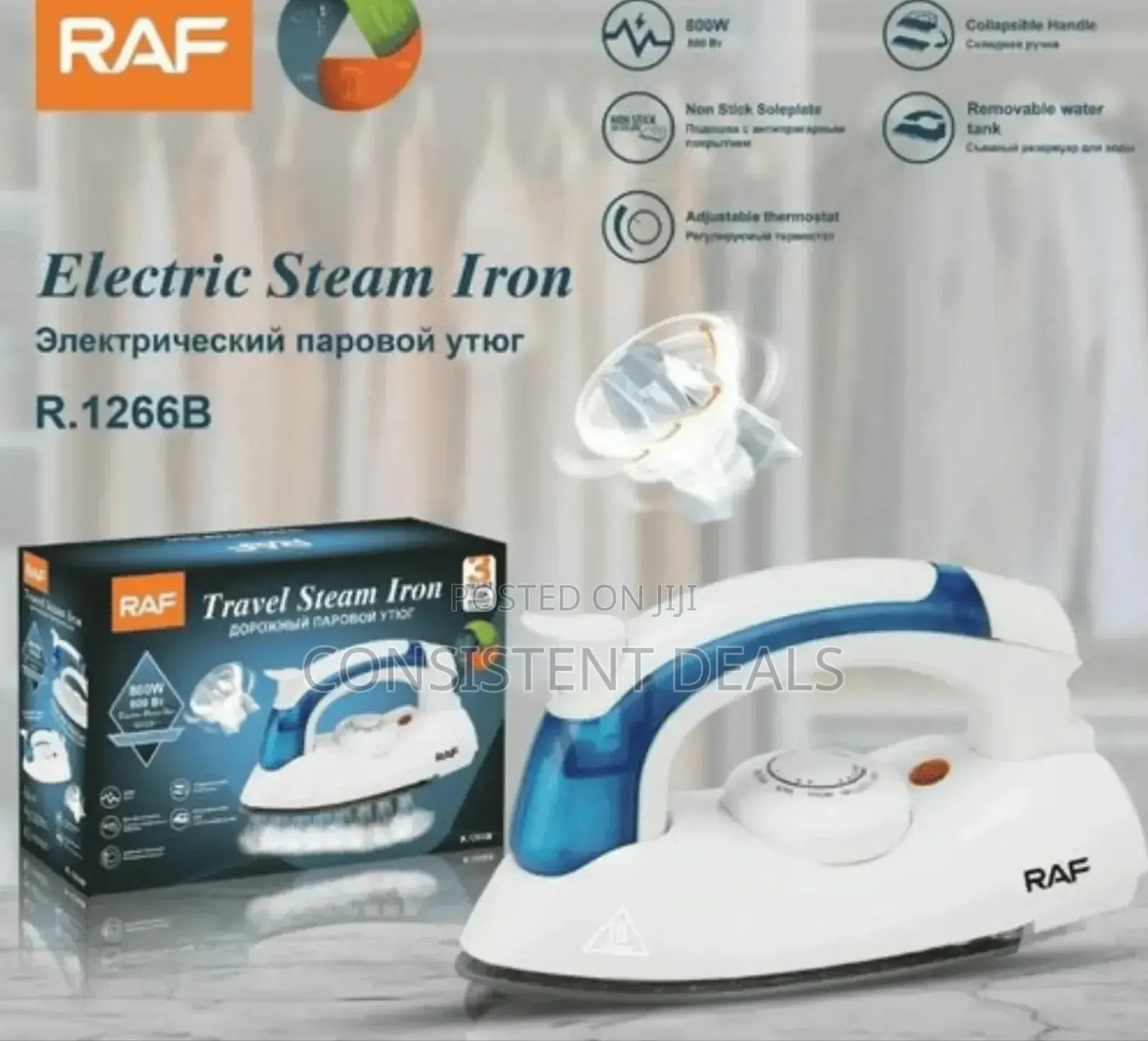 Raf Foldable Mini Steam Iron