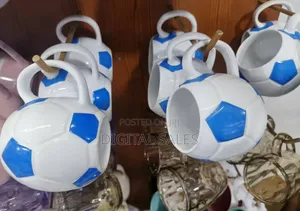 6 Pieces of Round Football Pot Coffee Tea Cups Mugs-