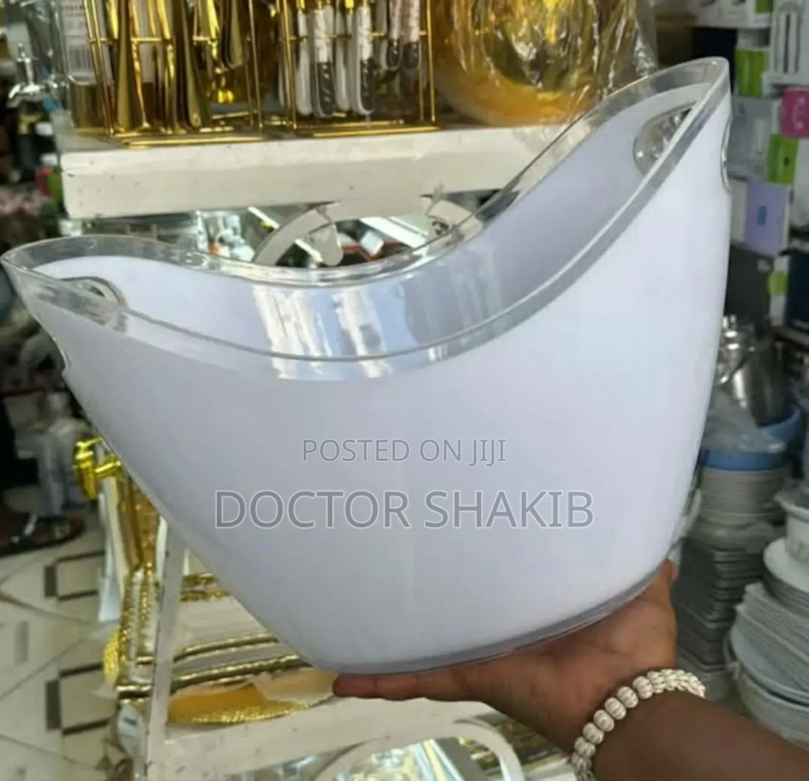 Heavy-Duty 5l White Smoked Ice Bucket