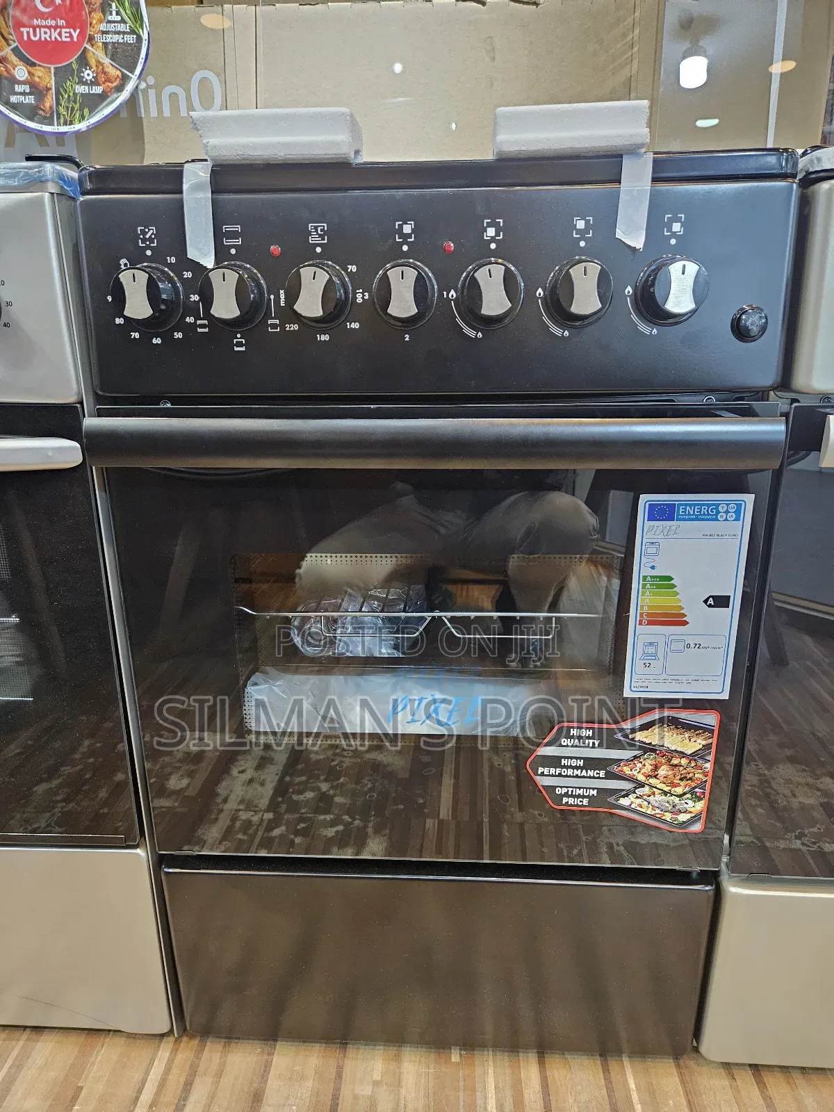 Pixel 50 by 50cm Black Gas Cooker