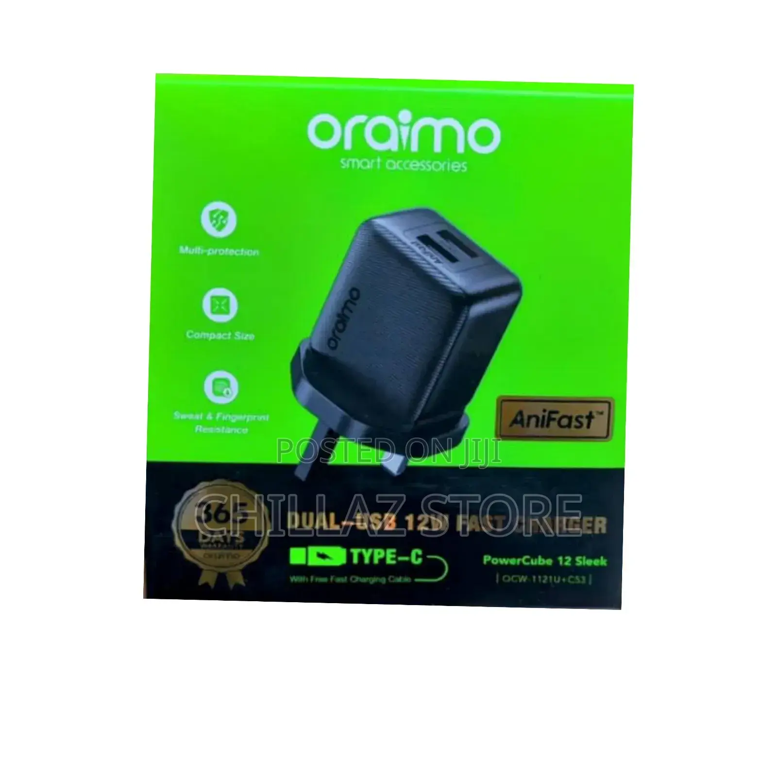 Oraimo Uk Type Fast Charger.