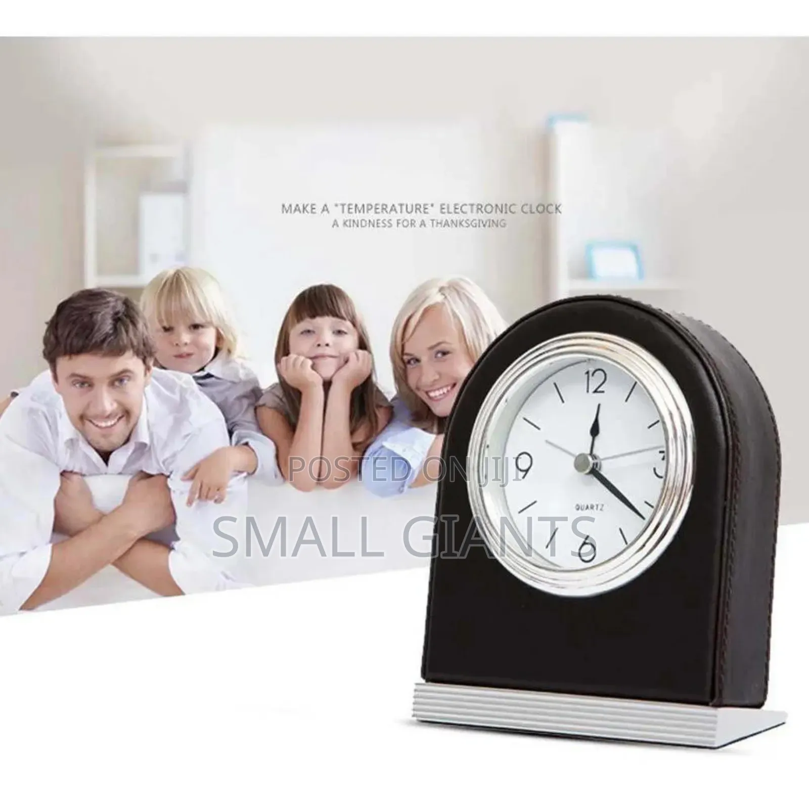 Table Desktop Mute Leather Alarm Clock