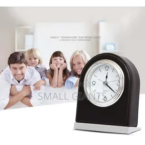 Table Desktop Mute Leather Alarm Clock