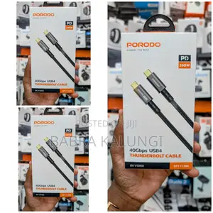 Porodo Woven Type-C Cable 240w 40gbps 60hz