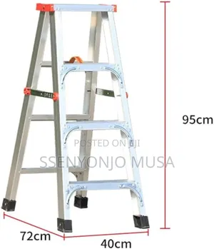 Double-Sided Step Stool - Aluminum Alloy Ladder With Steps