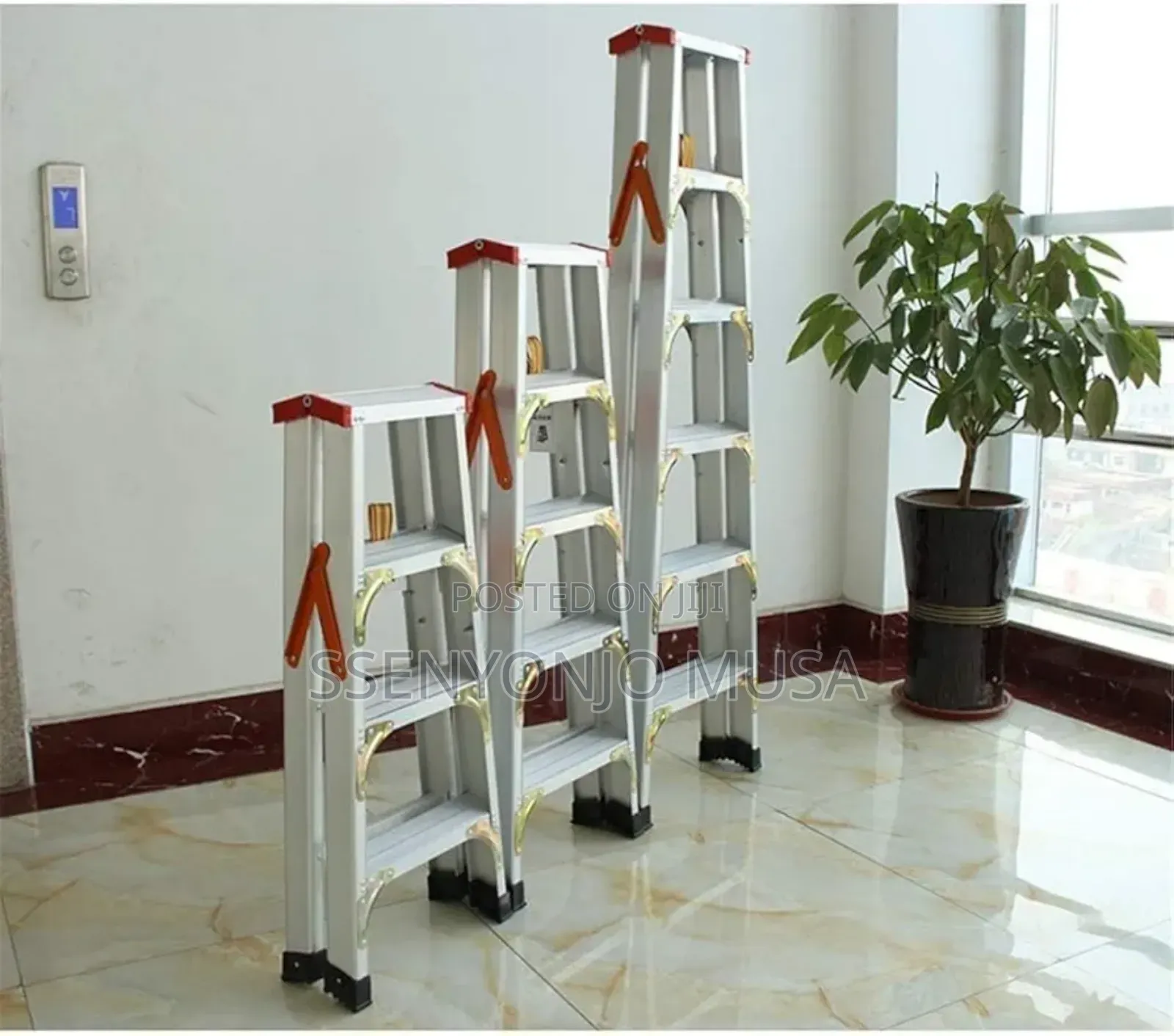 Double-Sided Step Stool - Aluminum Alloy Ladder With Steps