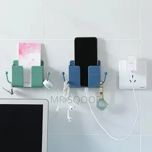 Wall-Mounted Phone Remote Holder With Charging Slot Hook